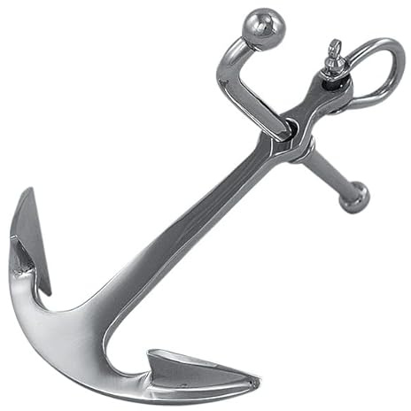 Sea-Club Stockanker Anker Messing vernickelt H=13cm