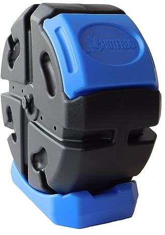 FCMP Outdoor HOTFROG Half Size Rolling Single Chamber Batch Tumbling Composter - Outdoor Rotating Garden Compost Bin (HF-RC2000WB-BLU) Black & Blue (19-Gallon)