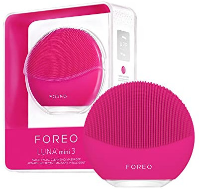 Foreo Luna Mini 3 Facial Cleansing Brush - Travel Accessories - Face Massager Electric, Ultra-Hygienic Silicone - Simple Face Wash - Electric Face Cleanser - App-Connected - Fuchsia