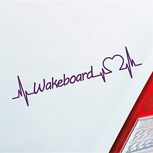 Hellweg Druckerei Auto Aufkleber Wakeboard Herzschlag Wassersport Brett Sport Liebe Sticker Heckscheibenaufkleber