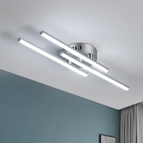 Comely Plafoniera LED Soffitto 18W, 3 Luce Lampada da Soffitto, Lampadario LED Moderno 6500K Bianco Freddo per Cucina, Camera da Letto, Balcone, Corridoio