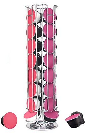 Trintion Kapselspender Drehbar für 32 Dolce Gusto Kapseln Kapselhalter Drehbarer Halter KaffeeKapseln Kapselständer rutschfeste Basis Schwarz