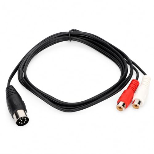 Cavo Da 8 Pin Din A 2 Rca, Cavo Adattatore Hifi Flessibile Da Maschio A Femmina Clear Sound Groviglio Libero Per Strumento(1,5 M / 4,9 Piedi)