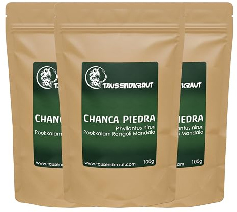 Chanca piedra - aus kontrolliert biologischen Anbau im Amazonas - Premium Tausendkraut Qualität - Labor geprüft - 3 x 100g