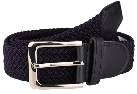MIRROSI® Flechtgürtel Elastischer Stoffgürtel Flechtgürtel für Damen und Herren (3,5CM Breit, Atemungsaktiv, Super Weich) Geflochtener Stretchgürtel Dehnbarer Gürtel UNISEX (Navy 105cm)