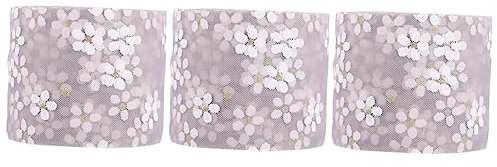 SHINEOFI 3stücke Schleifen-gauze-band Mit Kleinen Blühenden Pflaumen Für Haarschmuck Und Kleidung Graues Ribbon Leicht Und Elegant Für Bastelprojekte