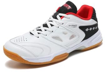 omcam Damen Badminton Tennisschuhe rutschfest Komfort Tischtennis Volleyball Sportschuhe Hallenplatz Pickleball Schuhe,Rot,40 EU