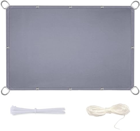 Sonnensegel Nach Maß mit ösen 0.8x3.8m Balkonabdeckung Sonnenschutz 95% UV Schutz Windschutz Reißfest Wetterfest für Garten Terrasse Camping mit D-Ring und Kordel Asche
