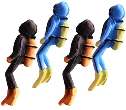 Milisten 4 Stück Taucher Figur Taucherfigur Dekoration Aquarium Dekoration Taucherfiguren Taucher Tortenaufsatz -Kuchenaufsatz Spielzeug Taucherstatue Tischdekoration aus Sand Harz