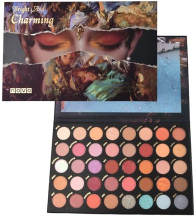 Jinlaili 40 Colori Palette di Ombretti Glitter, Ombretti dal Colore Intenso, Tavolozza di Ombretti, Tavolozza di Trucco Glitter, Palette di occhi altamente pigmentate a lunga durata (B)