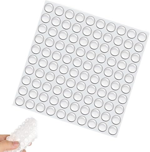 Lot de 100 tampons en caoutchouc autocollants - Pour armoires de porte et tiroirs (10 mm)