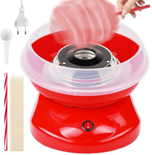 Maquina De Algodon De Azucar, Retro Cotton Candy Machine, Maquina Algodon Azucar, Juego De Máquina De Algodón De Azúcar Con Cuchara Dosificadora, Palitos Ara Caramelos, Diez Palos (27 cm)