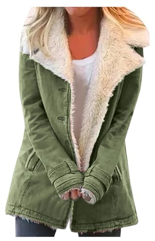 Uwdiohq Outwearcoat Donna Inverno Plus Composite Warm Jacket Plush Button Size Cappotto da donna Giacca Autunno Giubbotto Donna Invernale Blauer Giacca Donna Elegante Autunno Felpe Oversize Donna