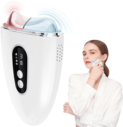 ZoGoo Electric Gua Sha Facial Tool, Upgraded Hot&Cold Dual-Mode Face Neck Massager, Face Sculpting Tool/Lift Device -Heated&Ice &Vibration&Red Massager, Anti-Aging&Wrinkles, Puffiness, Double Chin