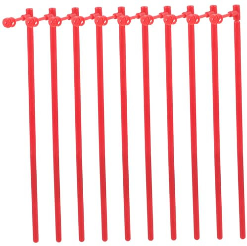 BESPORTBLE Tiges de Moulin à Vent en Plastique, 10 Ensembles, Rouge
