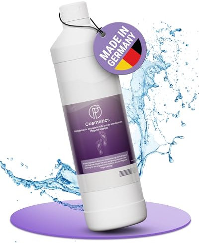1L Fußpflegebad für strapazierte Füße, unterstützende Pflege bei Nagelpilz, pflegendes Fußbad für Nägel, beruhigendes Fußhygiene-Bad | Made in Germany | Flasche