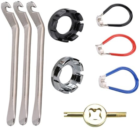 Supoion Fahrrad-Speichenschlüssel, Universal, Nippel, Spanner, tragbar, Fahrradspeichen, Einstellwerkzeug, Reifenheber, Fahrradtaschenwerkzeug