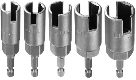 QUARKZMAN 5 Stück H11/13/15/17/19 Flügelmutter-Schraubendrehersatz | 11mm/13mm/15mm/17mm/19mm, Flügelmutter-Bohrer-Bit-Schlüssel, Metrische 6-Punkt-Buchse, 1/4 Sechskantschaft, Power Deep Slot