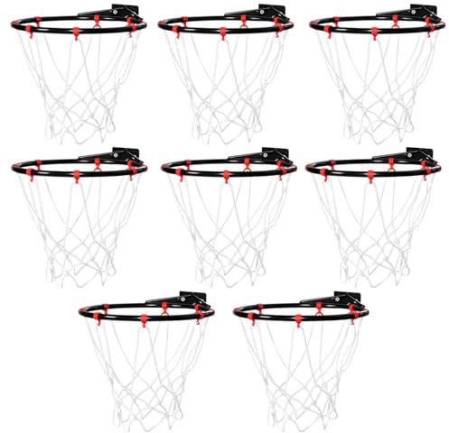 CINDALOG 8pcs Mini Basketball Nets Replacement for 8-10.25 Basketball Rims Nylon Small Basketball Hoop Net for Indoor Outdoor