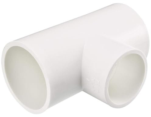 TOP-VIGOR 2Pcs 40mm x 40mm x 32mm Slip Reducing Tee PVC Pipe Fitting, T-Shaped 3 Way Coupling Connector Joints Adapter for Garden Water Pipe Connection, White