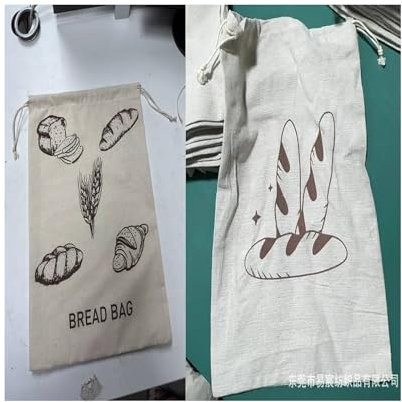 Abonana 2 Pezzi Sacchetto per Pane In Lino Riutilizzabile, Sacchetto Portapane Cotone e Lino, Borsa per Conservazione Tutti Tipi Pane per la conservazione degli alimenti,per Frutta e Verdura