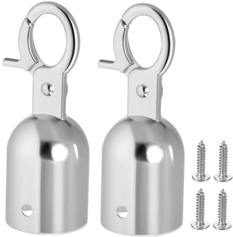 SHINEOFI 2stücke Seilendstopper Snap Haken Edelstahl Seilendkappe Mit Haken Für Terrassen Geländer Seilarmaturen Kordelstopper Seilendverschluss