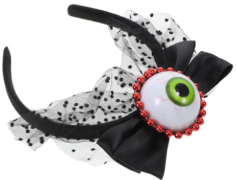 BESPORTBLE Haarschmuck Mit Großen Augen Und Blumen Stirnband Mit Schleier Halloween-stirnbänder Für Erwachsene Stirnband Schleier Halloween -haarzubehör Bogenstirnband Plastik