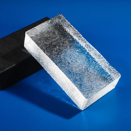 7.8 * 3.9 * 1.9in Glass Blocks ，Transparent Solid Glass Bricks，Decorative Partition Wall，for Room Divider Partition，Architectural Decoration，bar，Hotel,Restaurants(C,5PCS)