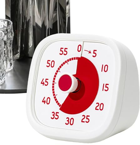 Quorvex Visuelle Uhr für Kinder - Visueller Timer 60 Min. | Zeitmanagement Lernhilfe Geräuschlos Für Lehrer Küche Zuhause Schule