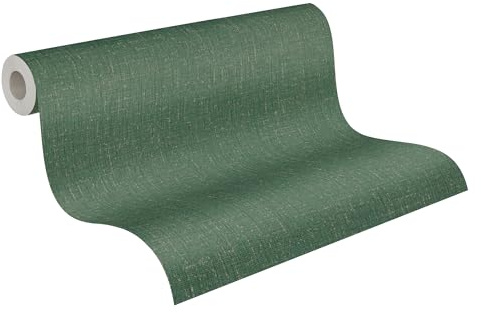 Livingwalls CosmoLiving Textured Non-Woven Wallpaper in Green, Brown – 10,05 x 0,53 m Solid Colour Wallpaper by Cosmopolitan – 790673
