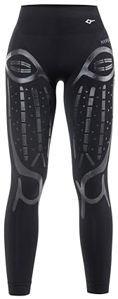 FLOKY Hyper Woman Leggings biomeccanico. Multisport. Leggings specifico per Donna a Compressione Graduata. Migliora la stabilità Muscolare. Accelera Il Recupero Post Allenamento. Nero. L-XL