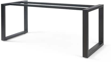 [en.casa] Tischgestell Vestmalu Metall Tischfuß für Esstisch Schreibtisch 160 x 70 x 72 cm Tischkufen höhenverstellbar Schwarz