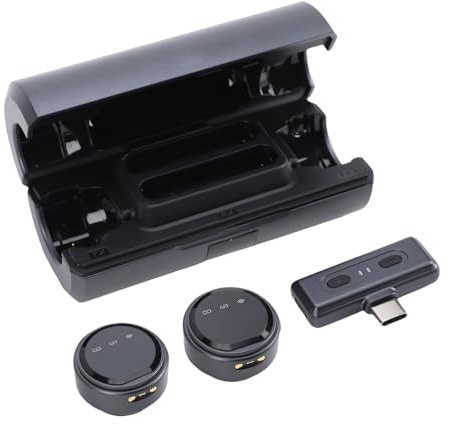 Plyisty Microfono Lavalier Wireless, Microfono da Bavero con Cancellazione del Rumore con Riverbero Integrato, per Dispositivi Mobili con Registrazione Video Breve in Streaming Live