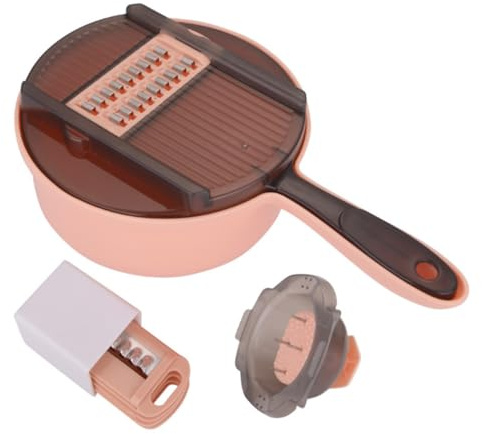 BESPORTBLE Cortador y Rallador Multifuncional de Verduras de Acero Inoxidable Herramienta Ligera y Portátil para Cocina con Mango Ergonómico para Cortar y Rallar Rápido Color Color Aleatorio