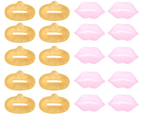 SOESFOUFU 20 Stück Kollagen Lippenmaske Pads Feuchtigkeitsspendend und Lippenvergrößernd Gel Lippenmaske für Tägliche Lippenpflege und Intensiv Pflegendes Lippenpeeling Zufälliger Stil