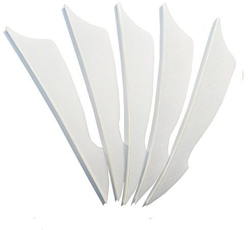 SHARROW 50pcs Bogenschießen Pfeilfedern 4 Zoll Naturfeder Befiederung Bogensport Zubehör (Weiß)
