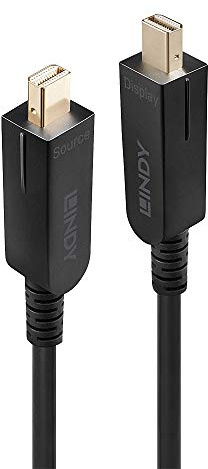 LINDY 30m Fibre Optic Hybrid Mini DisplayPort 1.4 Cable with Detachable DP Connectors