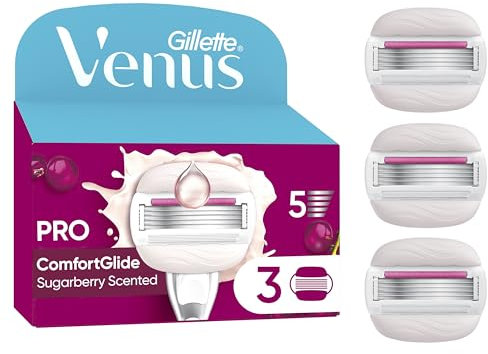 Gillette Venus Pro ComfortGlide Nachfüllpack für Damenrasierer, Sugarberry, authentisch, mit 5 Klingen und feuchtigkeitsspendender Pflege von Olay gegen trockene Haut nach der Rasur von Körper und