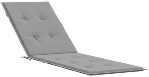 vidaXL Liegestuhl Auflage, Polster Auflage für Deckchair, Polsterauflage für Gartenliege, Liegenauflage Outdoor, Grau (75+105) x50x4cm