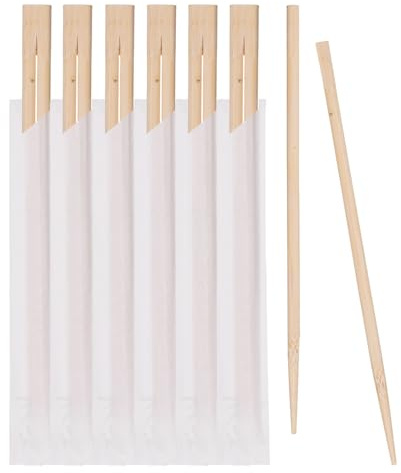 Prestee 50 Pairs Disposable Wooden Chopsticks - Individually Wrapped for Hygiene - 8-Inch Wood Chopstick - Utensils for Sushi, Noodles, and Takeout - Smooth, Splinter-Proof Design