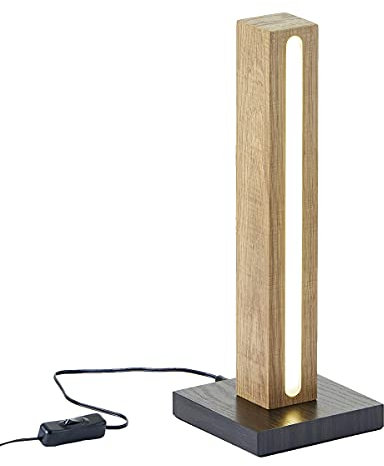 Northpoint LED Stehlampe Stehleuchte Lichtsäule aus Holz 36cm hoch mit Netzkabel und Fußtrittschalter