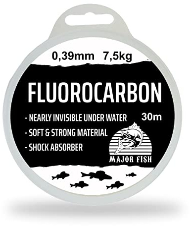 Major Fish 100% Fluorocarbon Vorfachschnur 30 Meter Fluorocarbonschnur