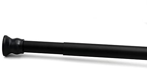 RIDDER Duschstange ohne Bohren, Klemmstange Wien, Ø 25 mm, ausziehbar von ca. 110-185 cm, schwarz, Aluminium | ausziehbar | rostfrei | kein Kleben oder Bohren | Tragkraft ca. 5 kg | inkl. Ringe
