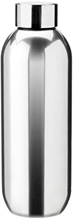 Stelton Thermosflasche Keep Cool - Thermo-Trinkflasche - Doppelwandige Isolierflasche - Moderner Design-Thermobecher für Wasser, heiße & kalte Getränke, Kaffee, Tee - 0,6 Liter, Steel