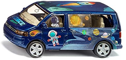 siku 6509, Bastelset Style my siku, VW T5 Astronaut, Spielzeug-Auto, Metall/Kunststoff, Blau, Inkl. Stickerbogen zur individuellen Gestaltung, Heckklappe zum Öffnen