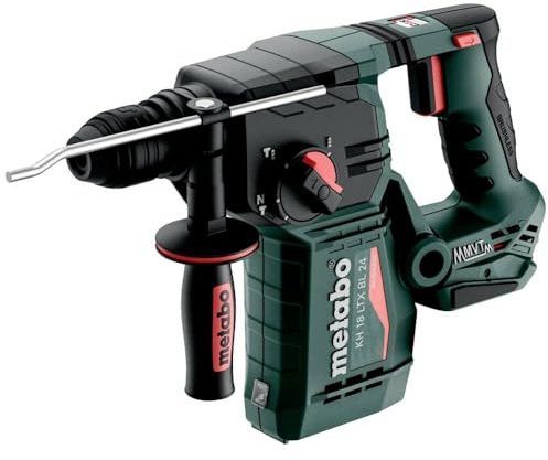 metabo Akku-Kombihammer KH 18 LTX BL 24, 18 V Bohrhammer & Meißelhammer | Brushless SDS-plus Hammer, 2.2 J Schlagenergie, MVT Vibrationsdämpfung, ohne Akku & Ladegerät, inkl. Zusatzhandgriff