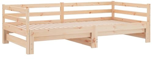 vidaXL Divano Letto Estraibile in Legno Massello di Pino 2X(90x200) cm