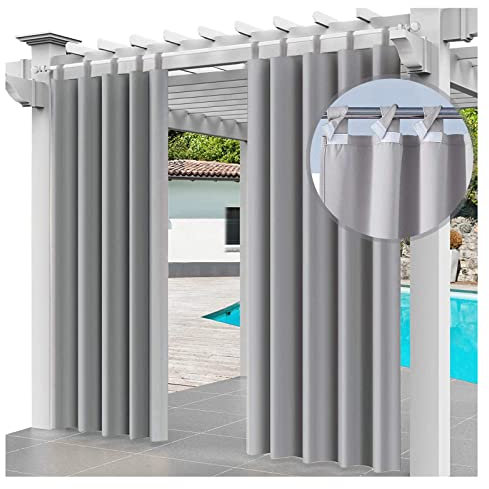 Outdoor Vorhang Wetterfest und Sonnenschutz Outdoor Vorhänge Wasserdicht Outdoor Vorhang Klettverschluss Geeignet für Fenster Pavillons und Balkone vorhänge Sichtschutz,1 Panele,213*150cm（W*H）