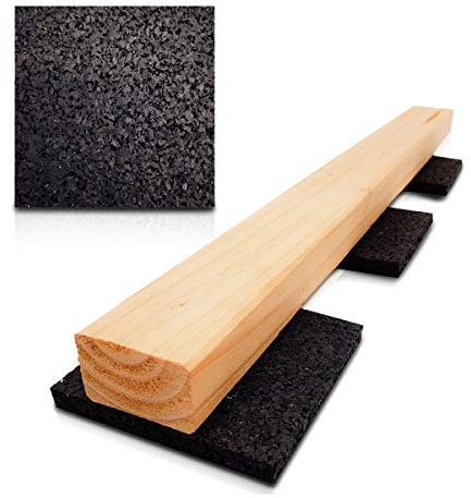 Terrassenpads aus Gummigranulat - 90 x 90 x 10 mm, 125 Stück | Ausgleichs- & Dämpfungspads für Terrassenunterkonstruktion (WPC/Holz/Alu), Balkon & Dachterrasse - 3/6/8/10/20 mm wählbar