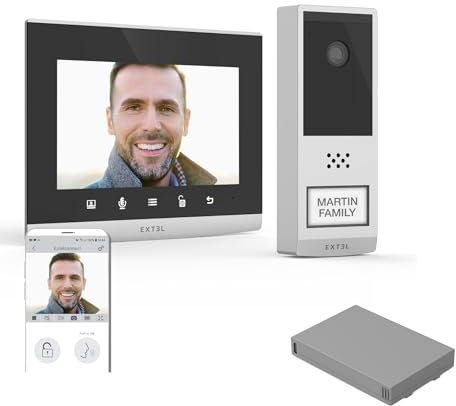 Extel - Kit Visiophone connecté et sans fil Wave 2 + 1 batterie supplémentaire - Extel